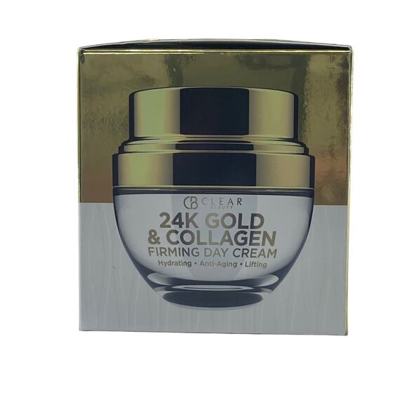 Clear Beauty 24K Gold & Collagen Firming Day Cream 1.69 FL OZ New In Box - Picture 2 of 6